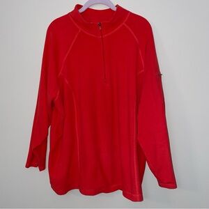 L.L. Bean 3X Fleece Sweater 1/4 Zip Tomato Red Top